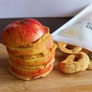 Sliced apple interspersed with orchard apple rings snacks from Naked Snacks