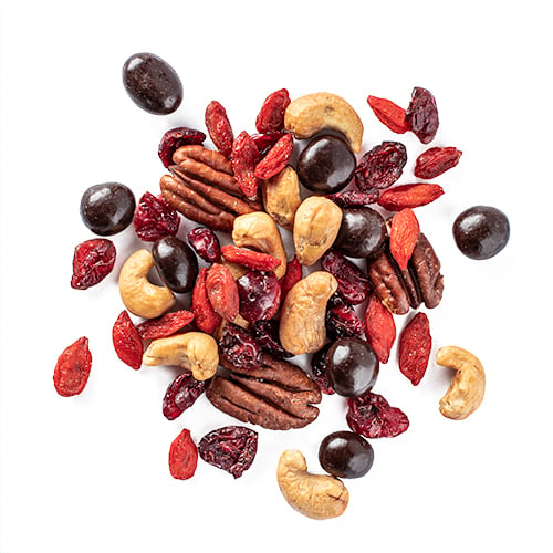 3pm Goji: roasted cashews, toasted pecans, chocolate covered coffee beans, goji berries